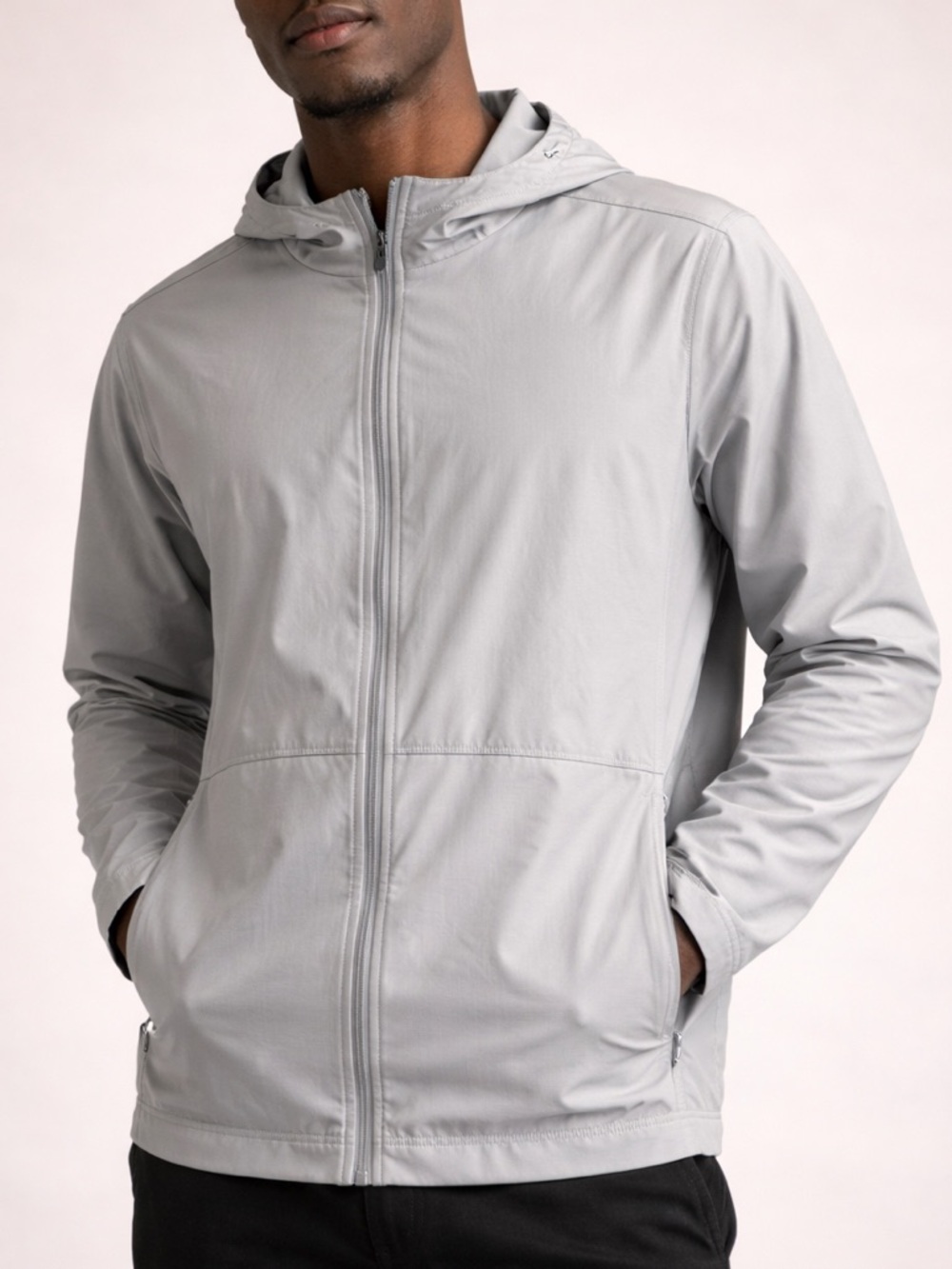 Apana Light Gray Hooded Zip Jacket